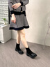 紅蜻蜓女靴彈力靴瘦瘦靴冬季新款厚底短靴顯瘦小個子短筒靴中筒襪靴 黑色 36 (230mm) 曬單實拍圖