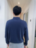 威可多（VICUTU）【暖燚POLO】男士長(cháng)袖T恤舒暖商務(wù)通勤百搭簡(jiǎn)約打底衫 深灰藍 M 曬單實(shí)拍圖