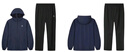 駱駝（CAMEL）薄絨連帽運動(dòng)服男裝防潑水休閑兩件套 J14CF0L4638 墨藍/黑 L 曬單實(shí)拍圖