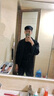 【休閑西服】小西服春秋季韓版chic復古bf風西裝外套男士復古寬松港風小西裝簡約休閑單西服 X02黑色 M 曬單實拍圖