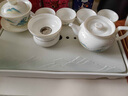 茶具套裝家用陶瓷套裝功夫中式羊脂玉白瓷玻璃蓋碗茶壺 萬(wàn)里江山+茶壺+六君子+茶洗 10頭 曬單實(shí)拍圖