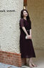 迪圖純色連衣裙女夏2023新款高級感氣質(zhì)簡約通勤顯瘦收腰百褶裙子 酒紅色 M 曬單實(shí)拍圖
