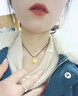 智玉云祥珠寶 999足金向日葵黃金吊墜女款花形太陽花掛墜編繩項鏈鎖骨鏈 向日葵吊墜 約1.6g-1.8g 曬單實拍圖