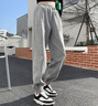莉社休閑褲女2025秋新款寬松灰色運動(dòng)褲女顯瘦華夫格衛褲 NDK-9179灰色 L 曬單實(shí)拍圖