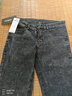 獅子聰春夏新款韓版黑色牛仔褲男潮鉛筆褲小腳褲修身彈力緊身褲靴褲男 黑灰墨白 30 曬單實(shí)拍圖