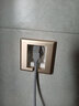 格宇銳 內嵌插座隱形面板嵌入式凹陷多功能家電家具背后插頭隱藏86型五孔 金色【10A五孔】 曬單實(shí)拍圖