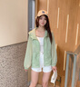 衣典零一（LEDIALYI）2025夏季新款寬松休閑小個子防曬衣女薄款時尚連帽防曬服開衫外套 綠色 M （建議98-115斤） 曬單實拍圖