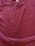 皮爾卡丹（pierre cardin）23年新款25純棉長(cháng)袖t恤女秋裝胖寬松圓領(lǐng)文藝休閑上衣女 酒紅色【純色】 2XL 建議130-150斤 曬單實(shí)拍圖