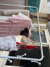 蝸家（wojia） 簡(jiǎn)易衣帽架 落地臥室折疊室內掛衣架陽(yáng)臺雙桿式家用曬衣架子收納立式簡(jiǎn)易衣架支架 L1215白色【長(cháng)150寬45高152】 曬單實(shí)拍圖