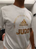 阿迪達斯（adidas）短袖男戶(hù)外休閑跑步透氣輕薄速干T恤 白/金 XL  曬單實(shí)拍圖