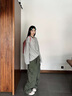Shelley Jones 灰色假兩件長(cháng)袖亨利領(lǐng)長(cháng)袖t恤男士秋季穿搭華夫格體恤內搭打底衫 淺灰色 XL[建議125-145斤] 曬單實(shí)拍圖