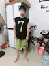 卡兔藍(lán)貓（KATULANMAO）男童無袖套裝夏裝帥氣潮兒童夏季薄款衣服7到8九十一歲男孩兩件套 綠色 160 曬單實(shí)拍圖