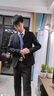 恒源祥定制西服套裝男高端商務(wù)正裝禮服面試正裝男修身新郎婚禮西服男裝 A黑色(西服+褲子) XL碼(加8件禮品) 曬單實拍圖