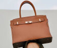 百丽时尚托特铂金包女商场同款质感通勤大容量手提包X5777DX2 棕色 F 实拍图