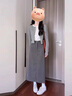 蔓爾依連衣裙女2026新款春季搭配一整套韓劇穿搭輕熟氣質(zhì)小香風(fēng)套裝裙子 灰色開(kāi)衫+白色內搭+半身裙 M 曬單實(shí)拍圖