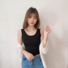 棲紀 吊帶背心女春夏新款內(nèi)搭美背外穿無袖打底短款緊身上衣 黑色【u領(lǐng) 短款】 XL 建議(108-120斤) 曬單實拍圖