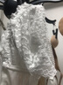 遐（HSIA）【點(diǎn)彩】法式內衣薄款雙肩帶蕾絲大胸顯小文胸女 白色 75B 曬單實(shí)拍圖