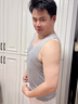 貓人（MiiOW）男士無(wú)痕背心修身打底運(yùn)動(dòng)夏季冰絲春夏工字背心男 單件—淺灰色 XXXL推薦體重160-180斤 曬單實(shí)拍圖