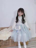 九能女童漢服的2025女孩拜年服中國風(fēng)唐裝改良秋冬裝明制小公主女寶寶 淡藍色-送暖手寶 130cm 適合110-120cm 曬單實(shí)拍圖