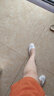 TLOUU真皮女鞋淺口套腳一腳蹬懶人鞋平底休閑單鞋女軟底防滑護(hù)士孕婦鞋 米白色 37 曬單實(shí)拍圖