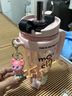 物生物（RELEA）水杯女大容量tritan塑料杯夏吸管杯子冰霸杯學(xué)生水壺茶杯生日禮物 優(yōu)雅小白喵-含茶倉(cāng)1250ml 曬單實(shí)拍圖