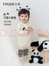 幼歌（YOUGE）嬰幼兒可愛(ài)動(dòng)物毛衣爬服2023新款寶寶舒適連體衣 黃白條紋打底褲 90cm 曬單實(shí)拍圖