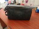 VOYJOY維至洗漱包男高品質(zhì)雙拉鏈皮革便攜手拎收納包出差旅行用品包T575 云墨黑(超纖皮） 曬單實(shí)拍圖