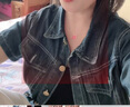 Fickan新款牛仔襯衫女薄款牜子上衣溥簿新款女復(fù)古短袖外套女寬松襯衣短 藍(lán)色短款牛仔外套單款 S 曬單實(shí)拍圖