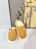 樸西冬天棉拖鞋女士踩屎感毛絨厚底情侶居家室內加絨保暖秋冬季拖鞋女 黃色 40-41 曬單實(shí)拍圖