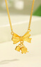 中國黃金（CHINA GOLD）黃金項鏈女士足金鈴蘭花蝴蝶結(jié)吊墜七夕情人節(jié)禮物送女友老婆 足金鈴蘭花項鏈約5.2g+甄選禮盒 曬單實拍圖