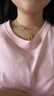 Lossot生日禮物女足金在逃公主黃金吊墜女項(xiàng)鏈5D硬金蝴蝶結(jié)平安扣掛墜 曬單實(shí)拍圖