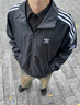 adidas休閑簡(jiǎn)約三條紋梭織立領(lǐng)夾克外套男裝秋季阿迪達斯三葉草   黑色 (偏小，推薦買(mǎi)大1碼)   S 曬單實(shí)拍圖