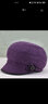 鳳羽中老年人帽子女秋冬天毛呢鴨舌帽加厚保暖老人棉帽奶奶媽媽時(shí)裝帽 紫色 N-雛菊 均碼 可調節55-58cm 曬單實(shí)拍圖