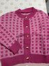 斐特瑪 針織衫女小香風(fēng)軟糯毛衣女初春秋季2024年新款上衣女裝韓系溫柔 1087玫紅色加厚 均碼（80-145斤） 曬單實(shí)拍圖