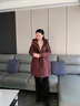 羅蒙（ROMON）媽媽裝羽絨服冬裝外套2024新款秋冬中老年女裝大碼中長款女士衣服 紫紅色 L （推薦115斤以下） 曬單實拍圖