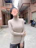 紅蜻蜓 針織衫女春季加絨毛衣打底半高領(lǐng)女士加厚保暖內(nèi)搭一體修身 杏色加絨 均碼 （適合80-130斤） 曬單實(shí)拍圖