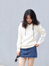 ELLE ACTIVE簡(jiǎn)約字母印花連帽衛(wèi)衣女裝秋季基礎(chǔ)百搭休閑運(yùn)動(dòng)長(zhǎng)袖套頭衛(wèi)衣 米白 S 曬單實(shí)拍圖