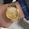 上海（SHANGHAI）手表自動(dòng)機械表68周年紀念款男士鉆石金表高端情侶表防水腕表女 金盤(pán)間金鋼帶男款 41mm 曬單實(shí)拍圖