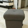 歐圣斯（OSHNES FURNITURE） 矮凳換鞋凳小凳子家用實木小方登客廳凳鞋凳簡約布藝沙發(fā)板凳 【進口中厚棉麻布】淺灰色47*47*43cm 曬單實拍圖