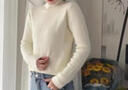 歐芙倫加絨針織衫女毛衣半高領(lǐng)秋冬加厚保暖內搭一體絨白色打底衫女上衣 白色 均碼 曬單實(shí)拍圖