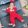 G.DUCKKIDS童裝周歲禮服女寶寶百天服嬰兒衣服春秋季云肩中國風(fēng)新生兒連體衣 紅色 66尺碼3-6個月(建議寶寶10-13斤) 曬單實拍圖