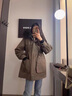 SOEM海寧新款派克服女皮草外套中長(zhǎng)款貉子毛領(lǐng)獺兔毛內(nèi)膽可拆卸 咸菜綠 羽絨袖 L 110-130斤合適 曬單實(shí)拍圖