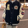 NASA BASE聯(lián)名棒球服男女春秋季寬松休閑美式情侶裝潮牌刺繡夾克外套男冬裝 深藍(lán)色 M （建議90-125斤） 曬單實(shí)拍圖