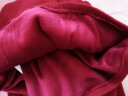 法国KJ加绒加厚保暖打底衫女冬季修身半高领针织衫纯色毛衫大码保暖内衣 酒红 XL 实拍图