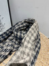 CHANEELR & KARITH圍巾冬季女披肩兩用加厚千鳥(niǎo)格保暖圍脖送女生老婆輕奢生日禮物 輕奢品牌時(shí)尚百搭ck風(fēng)【藏青色】 曬單實(shí)拍圖