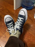 匡威（Converse）經(jīng)典款低幫帆布鞋男鞋常青款中性情侶復古休閑運動(dòng)板鞋黑色101001 102329常青款低幫藍色  38 曬單實(shí)拍圖