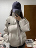 詩(shī)丹蕊美式學(xué)院風(fēng)復古立領(lǐng)拉鏈棉服外套女學(xué)生冬季新款字母印花加厚棉襖 灰色 均碼【可備注碼數】 曬單實(shí)拍圖