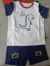 嘟嘟家兒童套裝夏季薄款童裝嬰兒短袖短褲男童新款寶寶夏裝 白底恐龍 100cm 曬單實(shí)拍圖