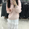 DXOT粉色bm衛(wèi)衣外套女春秋款秋冬開衫早秋秋冬穿搭韓系秋裝薄款上衣薄 粉色.. M 曬單實(shí)拍圖