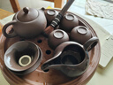 豹霖 陶瓷茶具公道杯帶過(guò)濾網(wǎng)茶漏功夫茶具套裝不銹鋼茶漏分茶器紫砂裝茶器公平杯 茶具配件 公道杯+茶漏-紫砂 曬單實(shí)拍圖